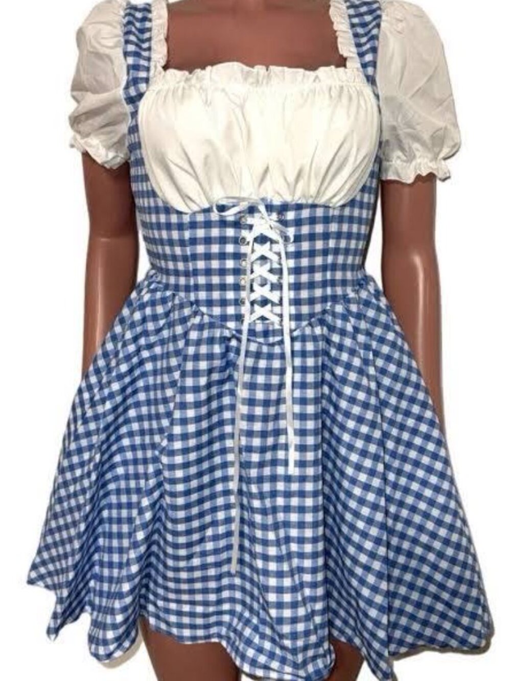NWT Blue and White Gingham Costume Dress Dorothy Wizard of OZ Milkmaid Size XS